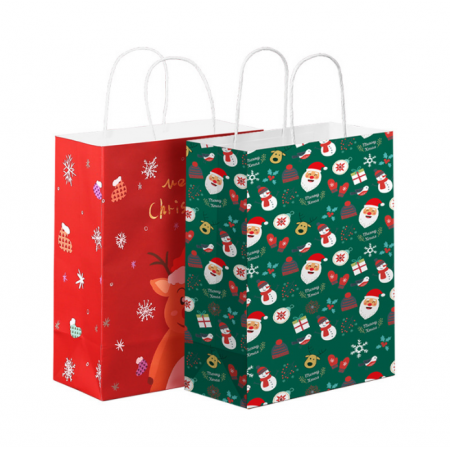 Christmas Kraft Paper Bag For Gift Packaging Bag 