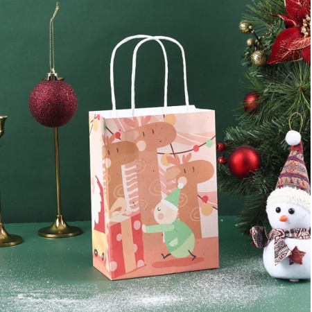 Fancy Paper Gift Bags Christmas Kraft Packaging Bags 