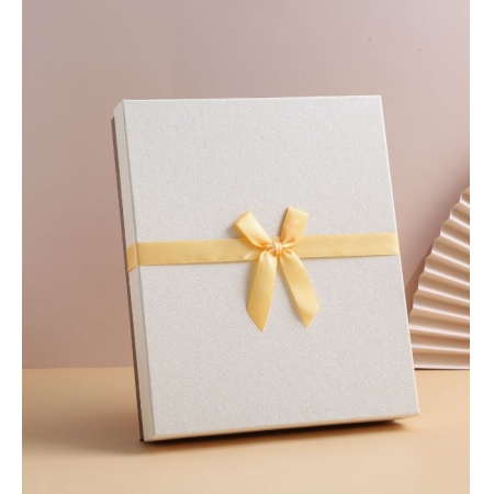 Paper Gift Box Packaging With Satin Lid And Base Jewelry 