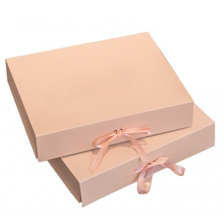 Custom Paper Box Folding Magnetic Gift Packaging Collapsible Closure With Ribbon 