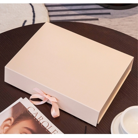 Custom Paper Box Folding Magnetic Gift Packaging Collapsible Closure With Ribbon 