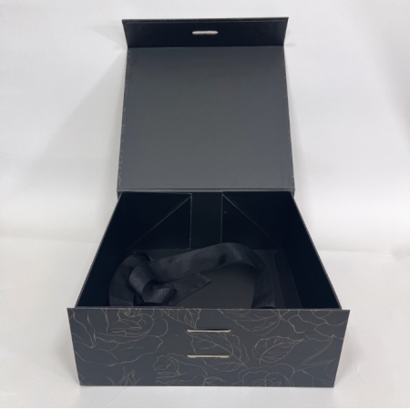 Custom Boxes With Logo Packaging Collapsible Black Gift With Magnetic Cosure 