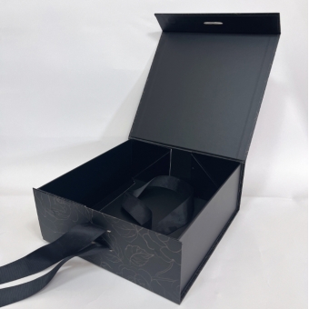 Custom Boxes With Logo Packaging Collapsible Black Gift With Magnetic Cosure Huake Printing